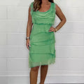 2024 Summer New Women'S Tassel Design Casual a Line Solid Color Dress Sleeveless High Waist Mini Dress